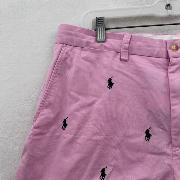 Polo Ralph Lauren Shorts Mens 33 Pink Pony Embroidered Stretch Classic Fit - Picture 7 of 10